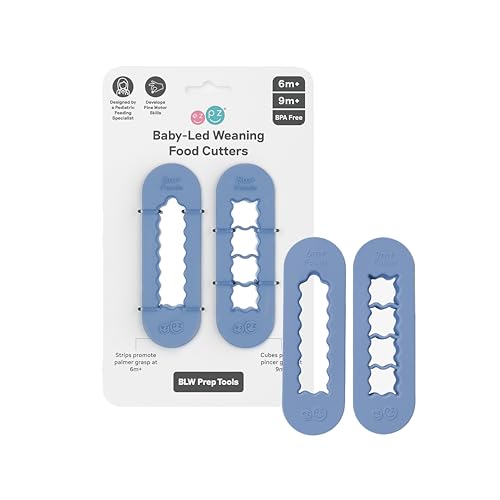 Image of ezpz Baby-Led Weaning Food Cutters (2 pack in Indigo) - 6/9 Months + - Food Prep for Infants