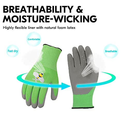 Vgo... 1-Pair Age 3-5 Kids Gardening Gloves, Children Yard Work Gloves, Soft Safety Rubber Gloves (Xxxs, Green, Kid-Rb6013) #TOP4