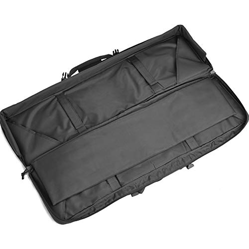 Double Long Rifle Gun Case Bag Tactical Rifle Backpack Pistol Soft Firearm Transportation Carbine Case - Lockable Compartment 36\" Black