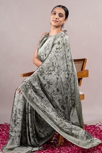 Image of MIRCHI FASHION Saree for Woman Chiffon Floral Printed | Lightweight All-Day Comfortable Women's Sari with Unstitched Blouse Piece (Available in 30 Colors)