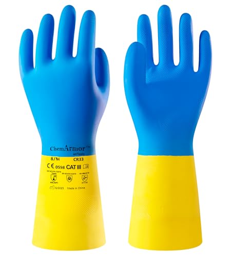 AnTools Neoprene and Rubber Blend Heavy-Duty Chemical Gloves...