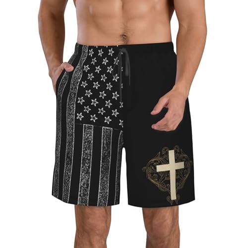 Cross of Jesus Men's Swim Trunks Swim Shorts Board Shorts Swimsuit Swimwear Bathing Suit Funny Men's Beach Shorts