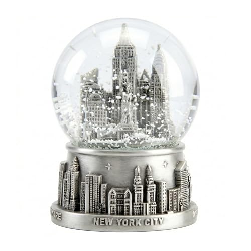 New York City Snow Globe NYC Souvenir 3.5 Inches Silver