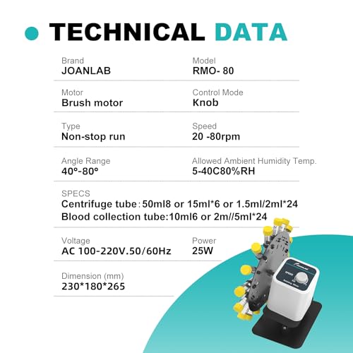 Joanlab RMO-80 Digital Lab Rotary Rotating Mixer Tube Mixer Shaker thumb #1