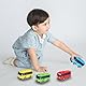 4 Stück Bus Spielzeug,Bus Modell,Big Pull Back Spielzeugautos,Spielzeugautos Set für Freunde und Kinder, Lernspiel, Geburtstagsparty-Geschenk(9CM)