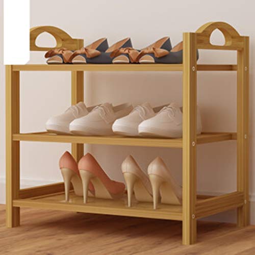 Shoe Racks 3-lager massivt trä hem sovsal dammtät liten skohylla bambu skoskåp Xuan - värd att ha (Storlek: 50 cm)
