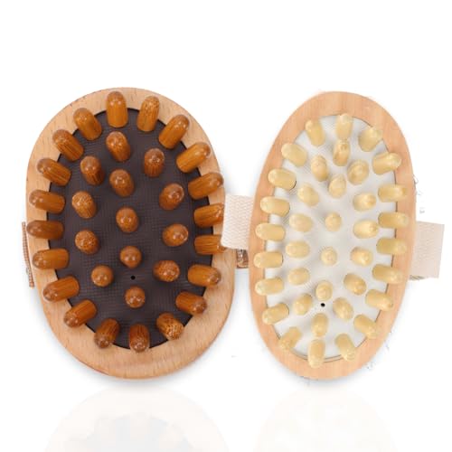 Image of Head Massager for Scalp Wooden, head massager for Stress Relax, Pain Relief Dandruff Reduction Hair Growth, Spa Brush, Scalp Exfoliator Improve Lymphatic Circulation, Brown, Pack of 1 (Brown + White)