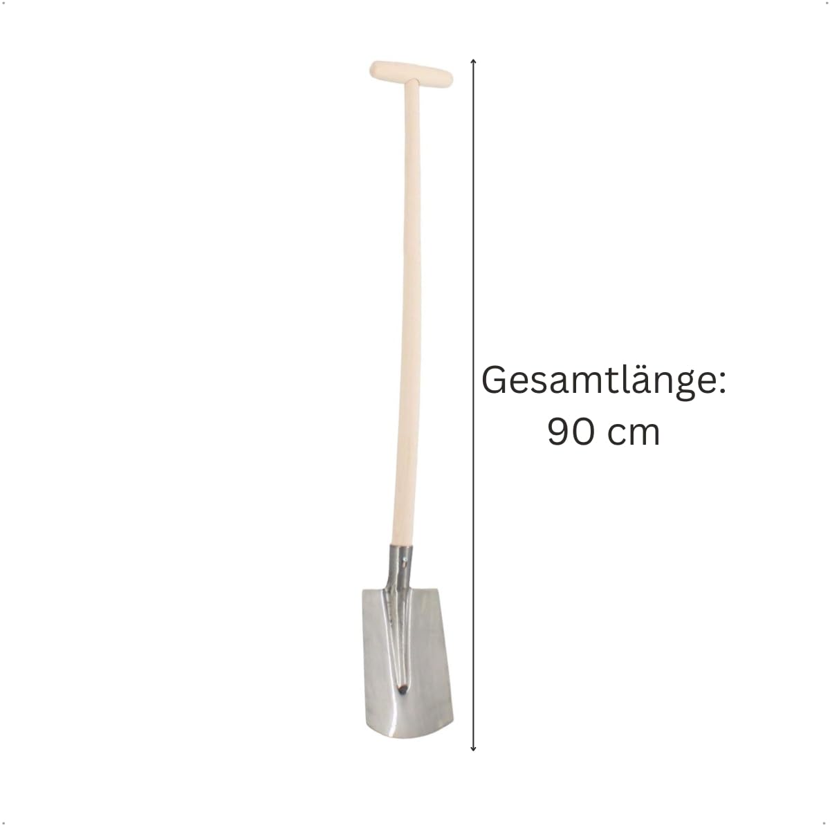 Rekord Spaten für Kinder (Metall, poliert) mit 77 cm Stiel aus Buchenholz, Maße Schaufelkopf 20 x 12 cm, Gesamtlänge 92 cm, für Kinder ab 3 Jahren empfohlen