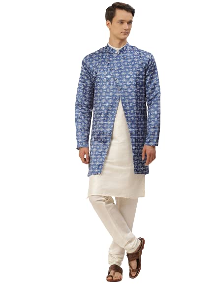 Image of SOJANYA (Since 1958 Men's Pure Cotton Sequined Embroidred Kurta - Perfect for Festivals & Functions