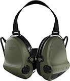 Sordin X2 Kapselgehörschutz 301006-20G - Gehörschutz für Jagd & Schießsport mit Nackenband - aktiv und elektronisch - Oliv