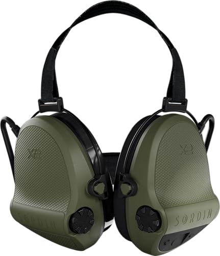 Sordin Supreme X2 Hearing Protection 301006-20G - Ear Defender with Low Profile Cups and Modular Design - NRR 23dB - Green