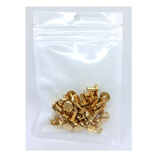 DANCEPANDAS Chicago inbindschroeven Zuiver koper Metaal Ronde kruiskopnagels Platte bevestigingen voor lederen boek… - Afbeelding 8