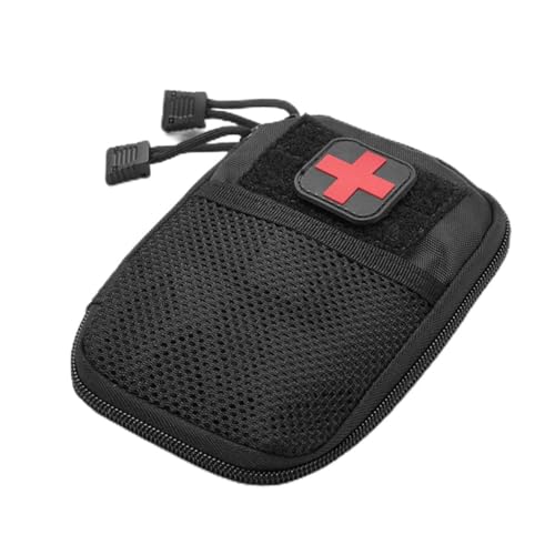 ADOCARN Bolsa Médica Portátil Negra Resistente Bolsillo de Almacenamiento para Primeros Auxilios y Equipo de Emergencia para Viajes Camping y Actividades al Aire