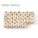 KISSITTY 100pcs Letter A Wood Beads for Key Chains Cube Wooden Beads 10mm Large Hole Natural Square Alphabet Wooden Loose Beads for Jewelry DIY Woven Crafts Making PapayaWhip Color Hole 3.5mm