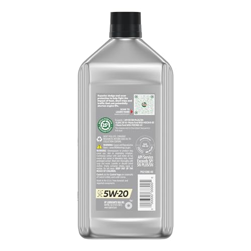 Image of Castrol GTX Full Synthetic 5W-20 Motor Oil, 1 Quart, Pack of 6