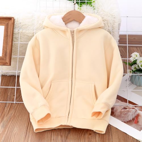 Warm Fleece Coat 2024 New Toddler Little/big Kids Boys Girls Winter Warm Thickened Classic Hoodie Jacket Solid Coat3