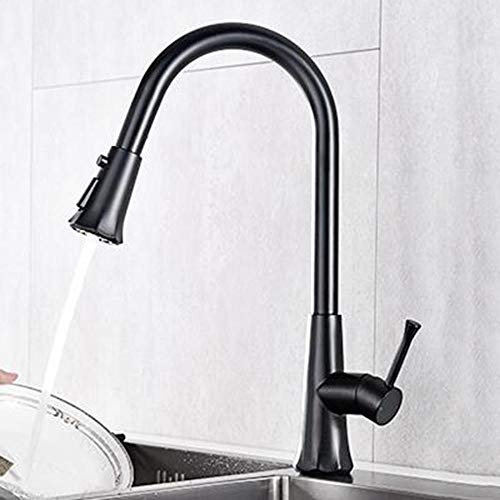 Mitigeur évier cuisine rotatif 360° eau chaude froide avec douchette double jet