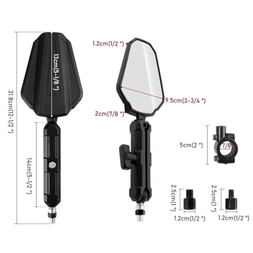 Espejo retrovisor ajustable universal para motocicleta espejos plegables de manillar barra 3