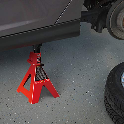 Image of Big RED 12 Ton Jack Stands,18.31 inch-28.15 inch, Heavy Duty Steel, 1 Pair