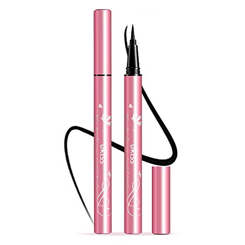 Miss Bright-eyes Liquid Eyeliner, Super Slim Long-Lasting Waterproof Eyeliner,01#Black,Soft Brush, 0.035oz,1.0ml