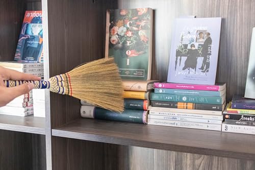 Image of - Small Whisk Broom Handheld Brush Whisks Away Dust, Dirt & Debris Brush Head 9.5-11 inch L with Nylon Hanger for Easy Storage Perfect for Inddor Outdoor and Car
