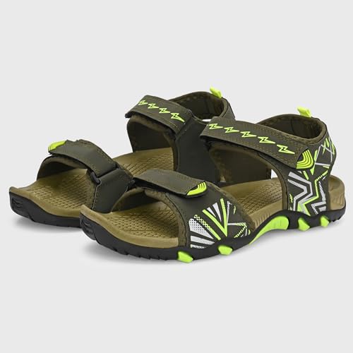 Image of Centrino Men's Phylon Sandals |Adjustable Velcro Strap Athletic Sandals |Geometric Wave Pattern Open Toe|Durable Rubber Sole Outdoor Water Sandals for Summer Beach Hiking Walking & Casual Wear (9352)