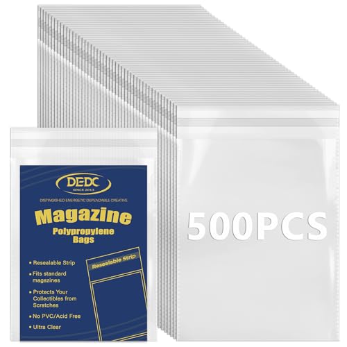 500 fundas protectoras transparentes para revistas y cómics, suministro a granel resistente para revendedores, tiendas y archivos serios (23 x 30 cm)