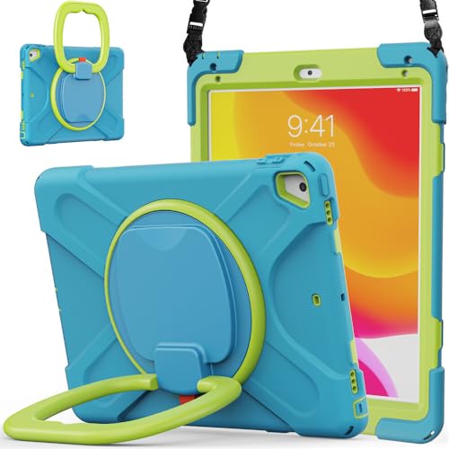 Étui iPad 5e gén JZ résistant aux chutes d'enfants avec sangle rotative