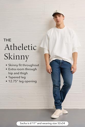 Image of American Eagle Men Blue Airflex+ Athletic Skinny Jeans