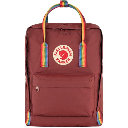 Fjällräven Unisex Kånken Rainbow Rucksack, Ox Red/Rainbow Pattern, One Size