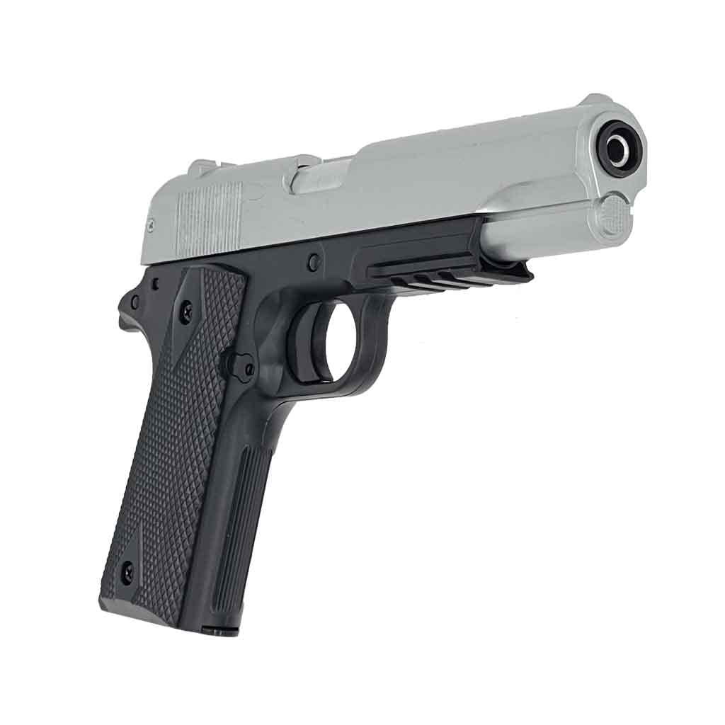 Cybergun Colt 1911 hpa Bicolore Airsoft Palla Pistola-Modello a Molla-Colore: Nero/Argento-Metallo bullone-Potenza 0,5 Joule