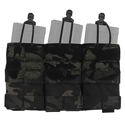 Bolsa Triple mag For Chaleco Táctico, Bolsa For Cargador MOLLE 5,56 M4 M16 con Retención Elástica For Portaplacas Airsoft(Bcp)