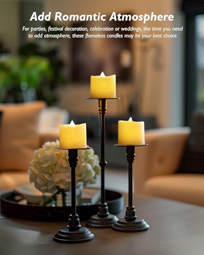 image for Homemory 24Pack Timer Flameless LED Votive Candles, Long Lasting Batte