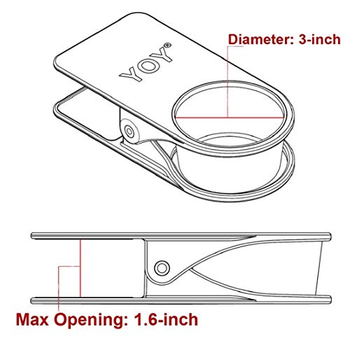 image for YOY 2 Pack Drink Cup Holder Clip - Table Desk Side Water Glass Beer Bo