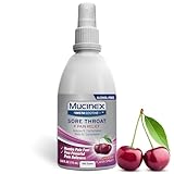 Mucinex Instasoothe Sore Throat Spray for Oral Pain Relief, Throat Numbing Spray with Benzocaine & Menthol Starts to Work on Contact, Cherry Flavor, 3.8 Fl Oz
