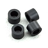 Electronics-Salon 100pcs 5mm Black Nylon Round Spacer, OD 7mm, ID 4.1mm, for M4 Screws, Plastic.