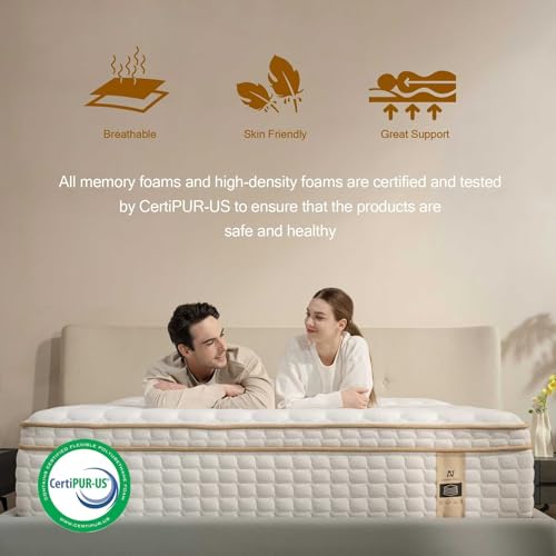 King Size Mattress, 12 Inch Hybrid King Mattress in a Box, Medium Firm Mattresses with Memory Foam & Pocket Springs, Pressure Relief, Cool Fresh Sleep, Enhanced Edge support, 80" x 76"