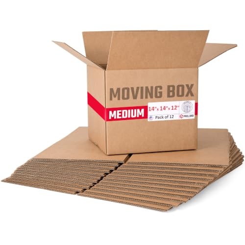 Image of Medium Moving Cardboard Boxes 14 inchL x 14 inchW x 12 inchH (Pack of 12) - USA-Made Packing Boxes for Moving, Shipping, or Storage - USPS, UPS, FedEx Approved - Professional Packing Supplies | USA-Made Packing Boxes for Moving, Shipping, or Storage - USPS, UPS, FedEx Approved - Professional Packing Supplies