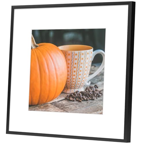 Golden State Art 12x12 Picture Frames with Mat for 8x8 Photos - Set of 4 Premium Real Glass Aluminum Frames for Gallery Wall Display - Classic Black by Golden State Art - Image 5