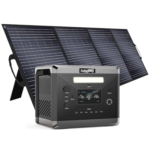 SolarPlay 2400W Portable Power Station, 2160Wh Solar Generator with 200W