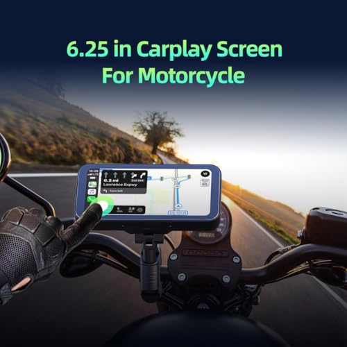 Pantalla CarPlay para motocicleta de 6,25 pulgadas con Android Auto y Bluetooth 4