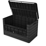 Koll Living Gartenbox/Auflagenbox Nora 970 Liter | Anthrazit | Aufklappbare Front | UV- und witterungsbeständig | 100% Wasserdicht | Belüftet daher Schimmelfrei | 147 x 83 x 85 cm | Gasdruckfedern
