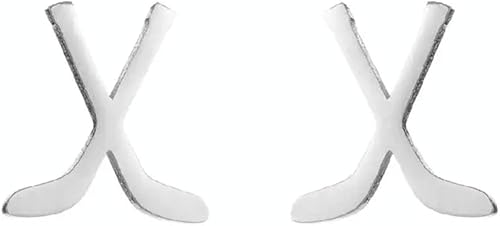 Aretes de fútbol para mujereshombres, fútbol, béisbol, patinaje sobre hielo, hockey, aretes de acero inoxidable, aretes de béisbol, softball, aretes