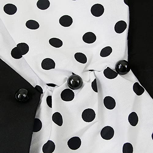 Image of KILLREAL Women's Vintage Polka Dot Print A-Line Pin Up Style Sleeveless Cocktail Party Casual Dress