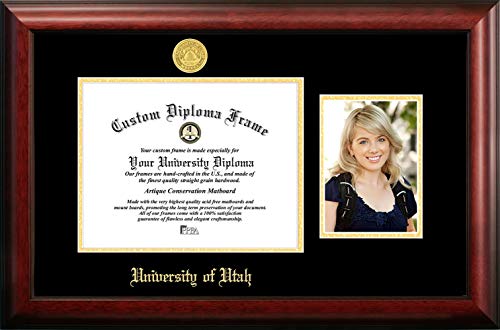 Campus Images NCAA Utah Utes Unisex University of Utah 11 x 8.5 Inches Gold Embossed Diploma Frame with 5 x 7 Inches Portrait Gold Embossed Diploma Frame with 5 x 7 Inches Portrait Brown One Size