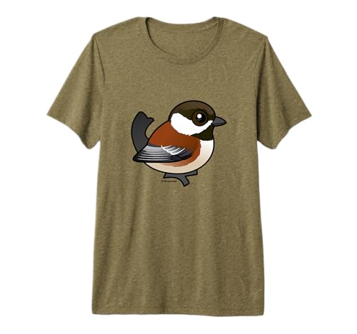 Cute Cartoon Chestnut-backed Chickadee Birdorable Bird Premium Tri-blend T-Shirt