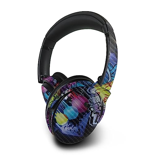 Image of MightySkins Carbon Fiber Skin Compatible with Bose QuietComfort 45 Headphones Midnight Mischief | Protective, Durable Textured Carbon Fiber Finish | Easy to Apply