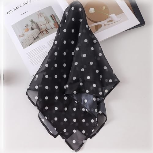 Spring versatile retro fashion print polka dot small square scarf3