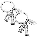 TOVINANNA 2 Stück Schlüsselanhänger Leuchtturm Petroleumlampe Dekorativ und Langlebig Leicht und Tragbar Perfektes Dankeschön Geschenk für Lehrer Mentoren Kollegen Stilvolles Andenken