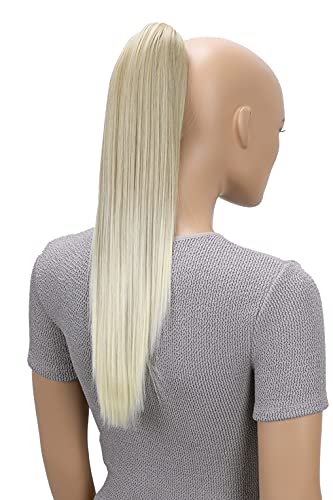 PRETTYSHOP 50cm Postizo Trenza Con Pasador De Mariposa Recto Extensión De Cabello Rubio Claro H150 Cover